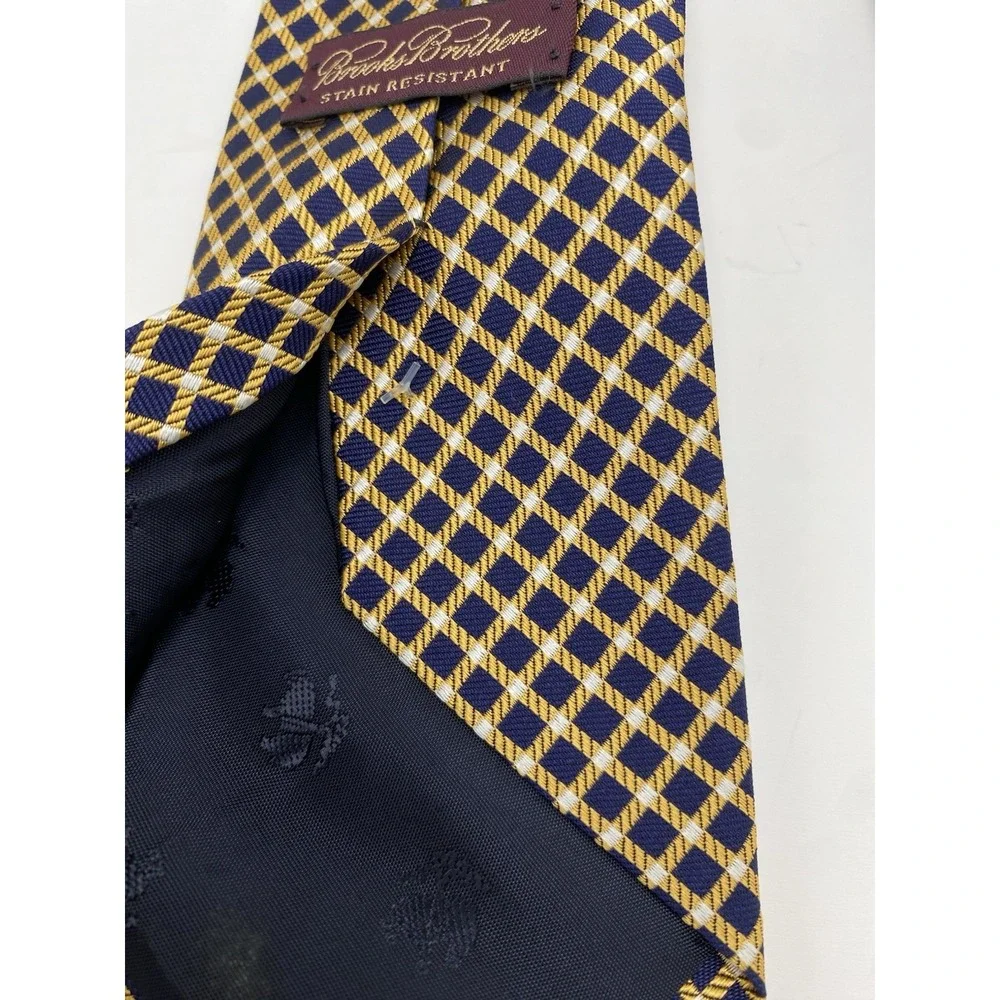 Brooks Brothers Men's Diamond Patterned‎ Neck Tie Yellow *Read*